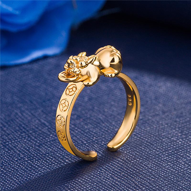 Gold Pixiu Feng Shui Coin Lucky Ring - FengshuiGallary