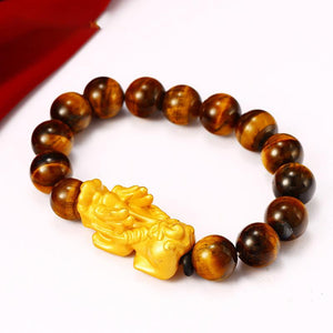 Gold Pixiu Feng Shui Mantra Bead Wealth Bracelet - FengshuiGallary