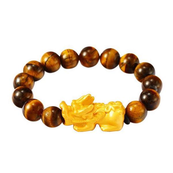 Gold Pixiu Feng Shui Mantra Bead Wealth Bracelet - FengshuiGallary
