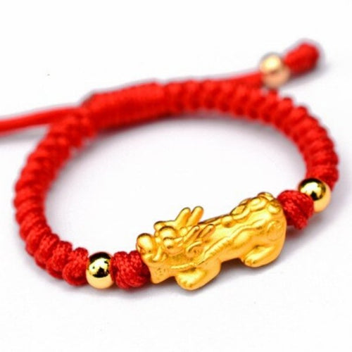 Blessed Lucky Buddha Feng Shui String Bracelet Red