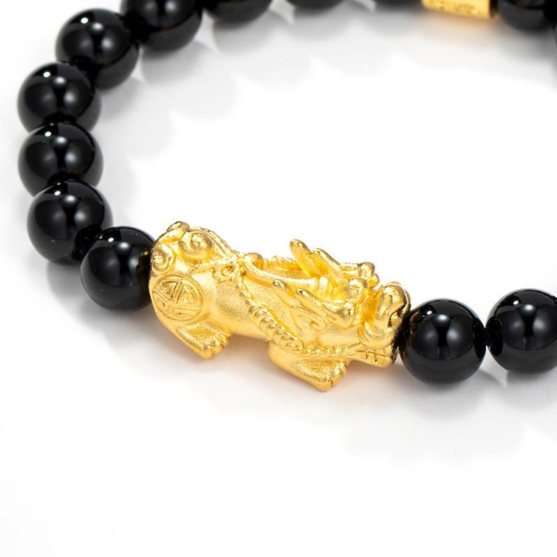 Gold Pixiu Obsidian Beads Feng Shui Wealth Bracelet 2021 New Edition - FengshuiGallary