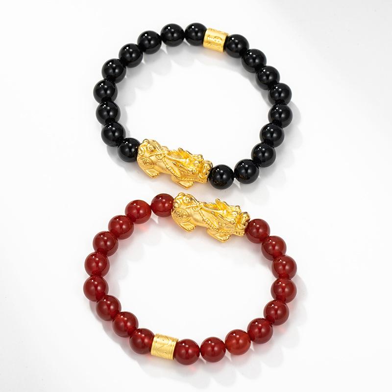 Gold Pixiu Obsidian Beads Feng Shui Wealth Bracelet 2021 New Edition - FengshuiGallary