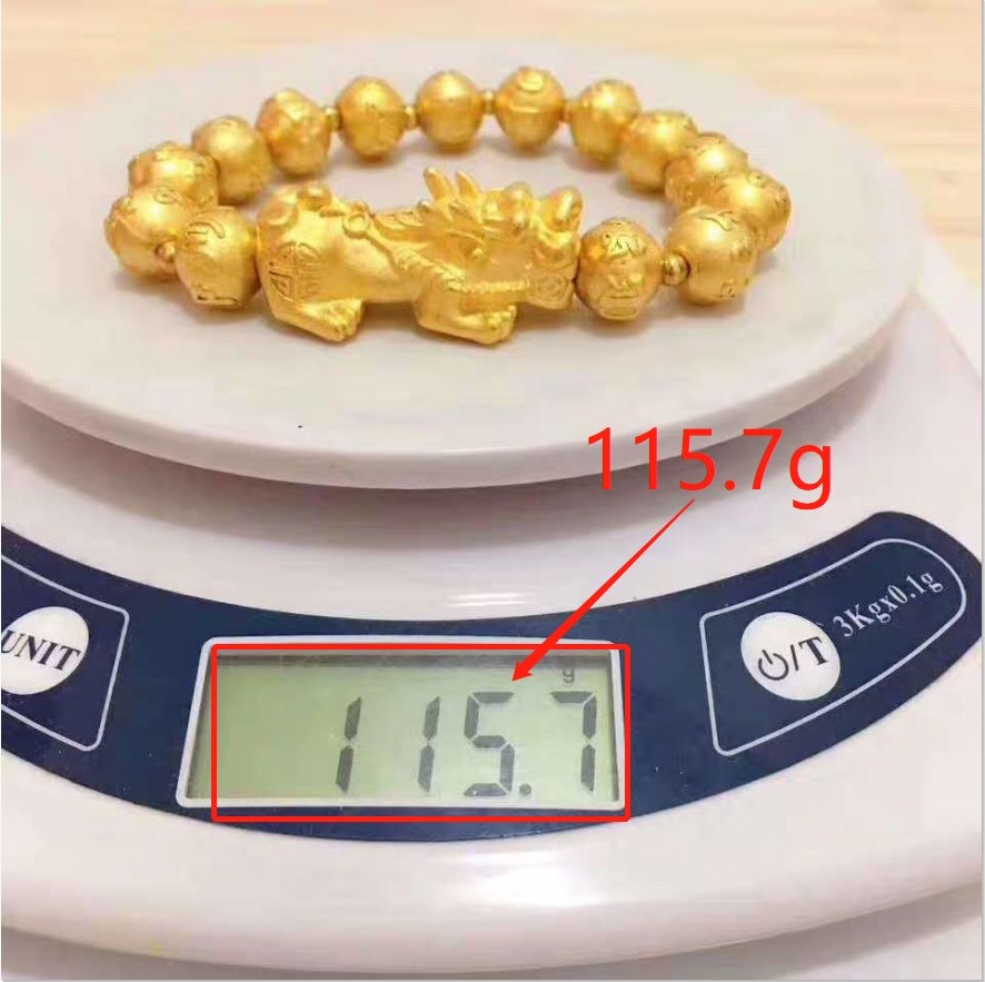 Gold Pixiu Wealth Mantra Bracelet - FengshuiGallary