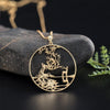 Gold Sika Deer Auspicious Pendant Necklace - FengshuiGallary
