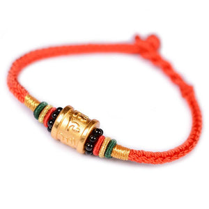 Gold Six True Word Red Rope Lucky Bracelet - FengshuiGallary