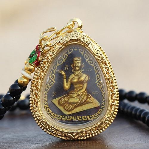 Gold Thai God Of Wealth Buddha Amulet Pendent - FengshuiGallary
