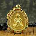 Gold Thai Hide Face Buddha Amulet Pendent - FengshuiGallary