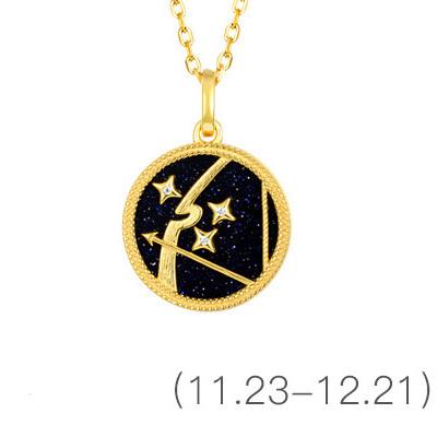 Gold Zodiac Sign 12 Constellation Lucky Amulet Pendants Necklace - FengshuiGallary