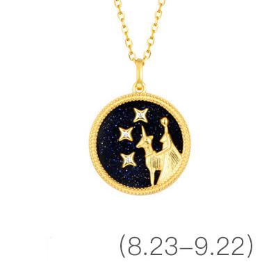 Gold Zodiac Sign 12 Constellation Lucky Amulet Pendants Necklace - FengshuiGallary