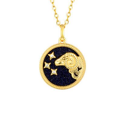 Gold Zodiac Sign 12 Constellation Lucky Amulet Pendants Necklace - FengshuiGallary