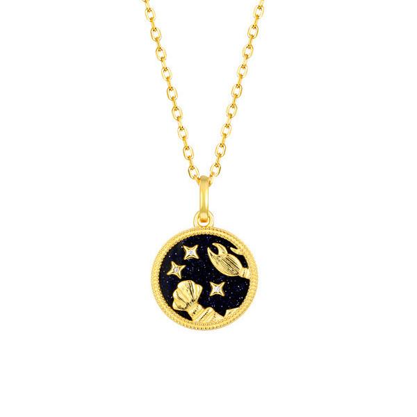 Gold Zodiac Sign 12 Constellation Lucky Amulet Pendants Necklace ...
