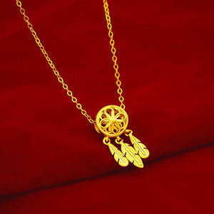 Golden Dreamcatcher Protection Pendant Necklace - FengshuiGallary