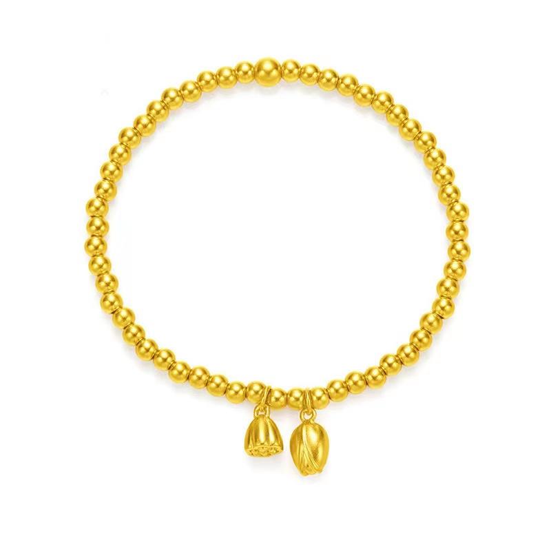 Golden Lotus Flower Lucky Bracelet - FengshuiGallary