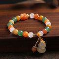 Golden Silk Jade Calabash Bracelet - FengshuiGallary