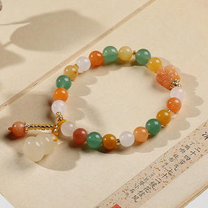 Golden Silk Jade Calabash Bracelet - FengshuiGallary