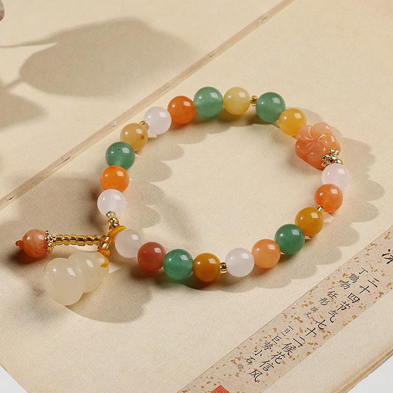 Golden Silk Jade Calabash Bracelet - FengshuiGallary