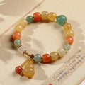 Golden Silk Jade Calabash Wealth Bracelet - FengshuiGallary