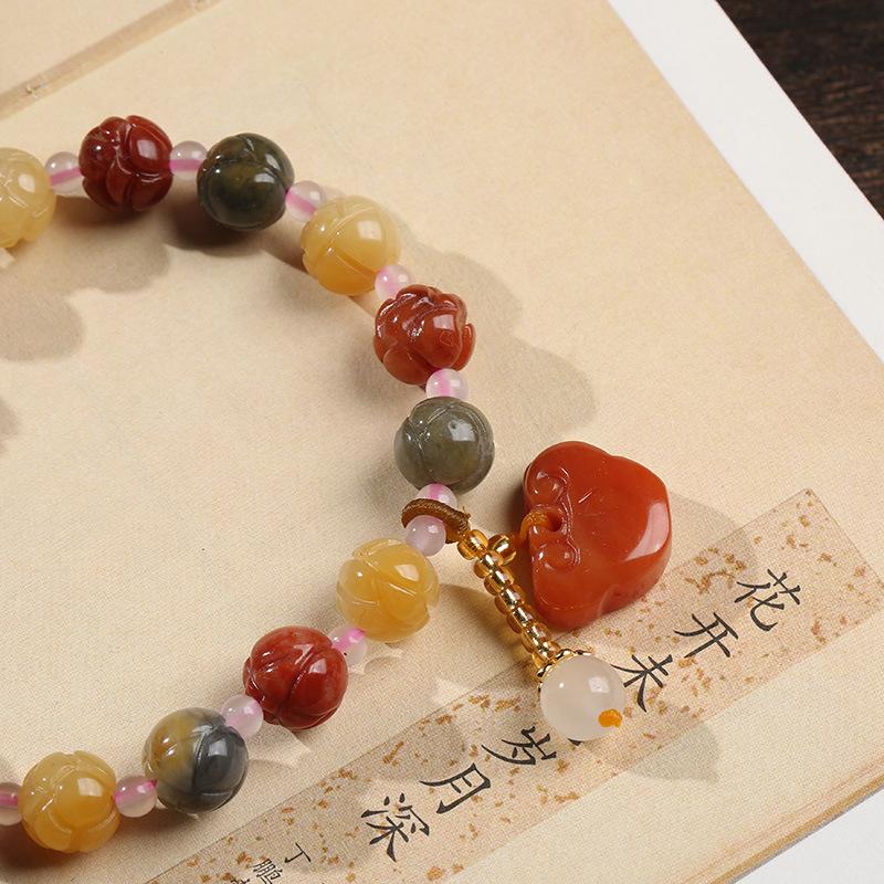 Golden Silk Jade Ruyi Bracelet - FengshuiGallary