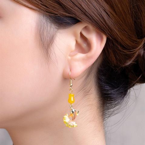 Goldfish Yellow Agate Earrings - FengshuiGallary