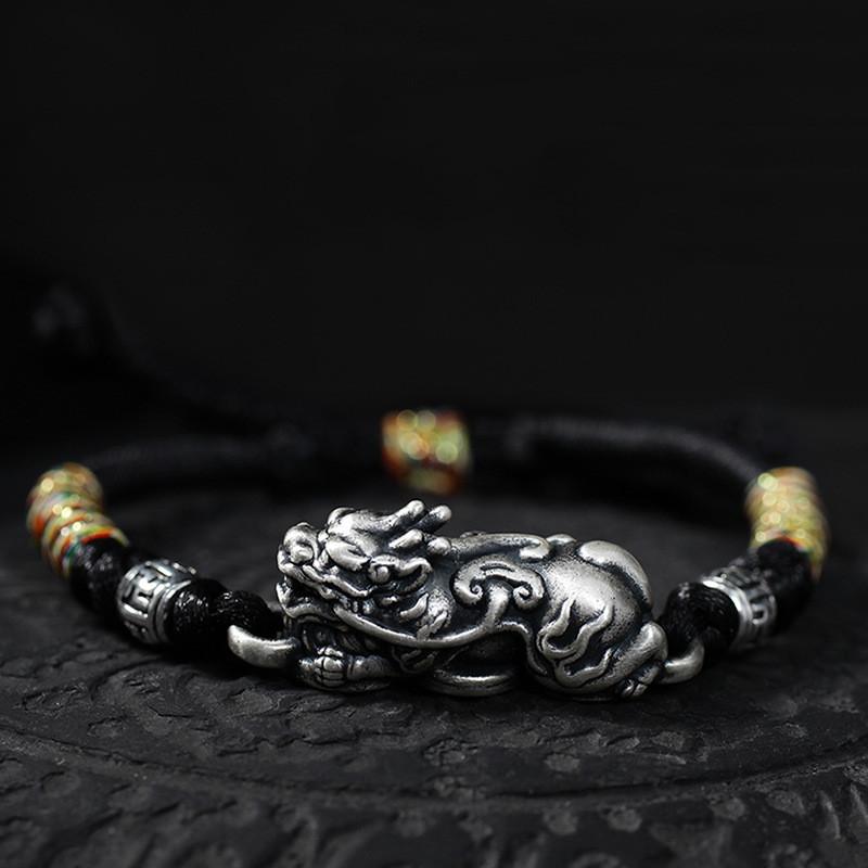 Good Luck Pixiu Transformation 925 Silver Wealth Rope Bracelet - FengshuiGallary