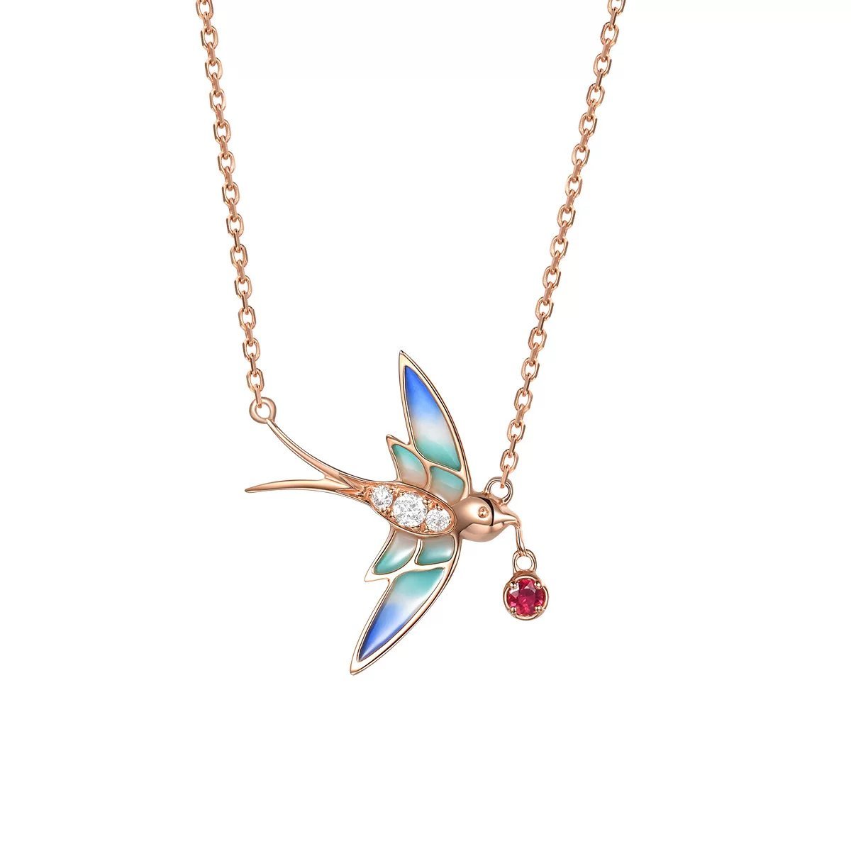 Good Luck Swallow Red Rhinestone Earring - FengshuiGallary