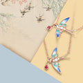 Good Luck Swallow Red Rhinestone Pendant Necklace - FengshuiGallary