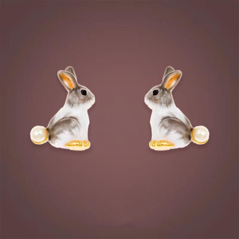 Good Vibes Rabbit Pearl Earrings - FengshuiGallary