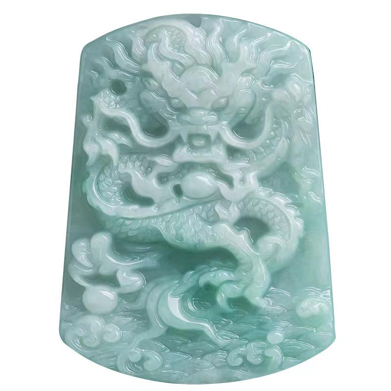 Grade A Jade Dragon Wealth Pendant - FengshuiGallary