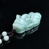 Grand A Natural Green Jade Pixiu Wealth Pendant Necklace - FengshuiGallary