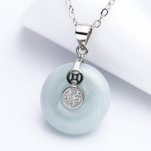 Grand A Natural White Jade Healing Pendant Necklace - FengshuiGallary