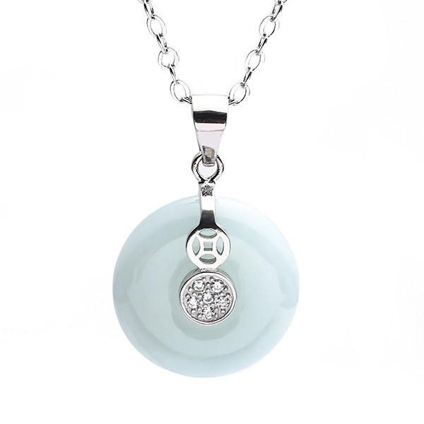 Grand A Natural White Jade Healing Pendant Necklace - FengshuiGallary