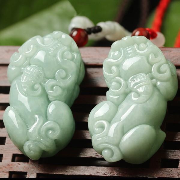 Grand A Natural White Jade Pixiu Wealth Pendant - FengshuiGallary