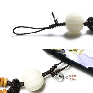 Green Bodhi Beads Tassel Lucky Bracelet Phone Chain - FengshuiGallary