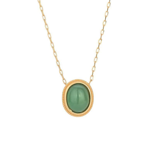 Green Chalcedony Lucky Pendant Necklace - FengshuiGallary