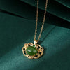 Green Jade 925 Silver Fengshui Necklace - FengshuiGallary