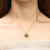 Green Jade 925 Silver Fengshui Necklace - FengshuiGallary