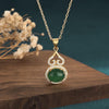 Green Jade Calabash Cubic Zirconia Lucky Pendant Necklace - FengshuiGallary