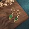 Green Jade Dewdrop Lucky Earring - FengshuiGallary