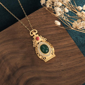 Green Jade Vase Lucky Pendant Necklace - FengshuiGallary
