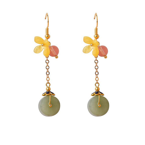 Green Jade Wealth Earring - FengshuiGallary