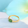 Green Jade Wealth Ring-925 Sterling Gold Plated - FengshuiGallary