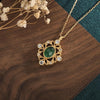 Green Jade Zircon Wealth Pendant Earring - FengshuiGallary