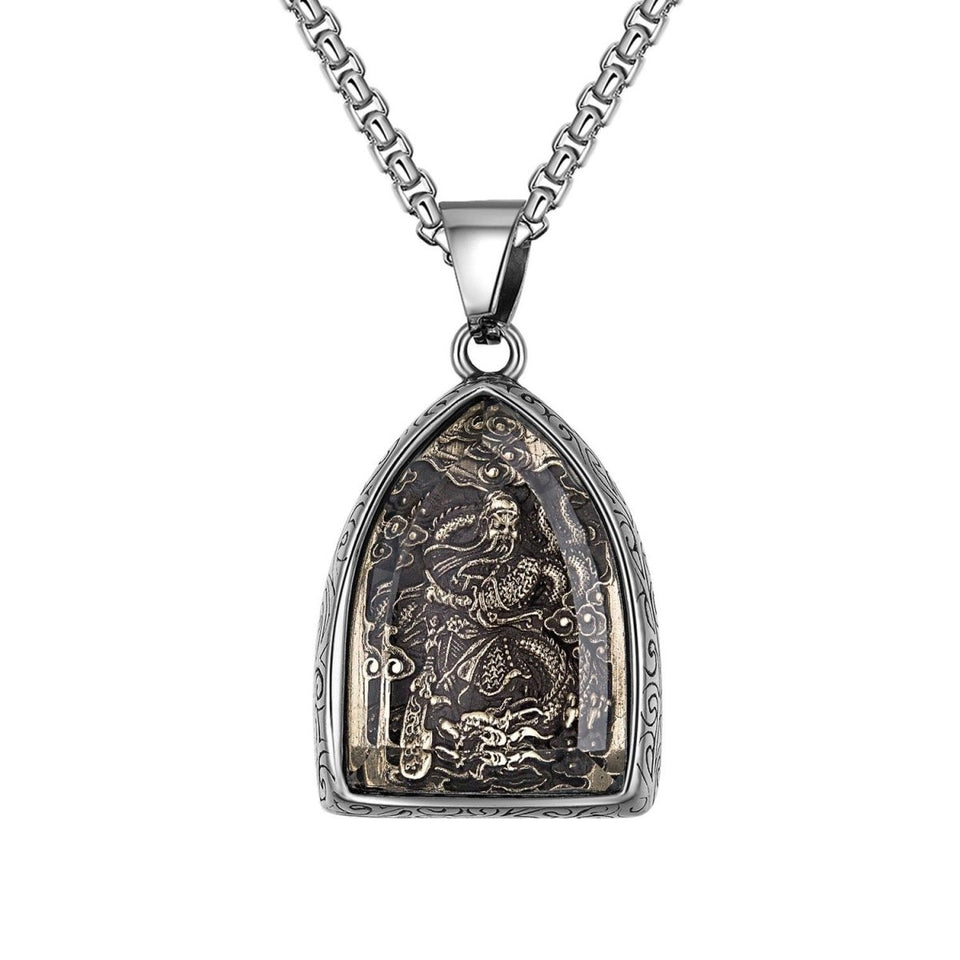 Guan Gong Titanium Pendant Necklace - FengshuiGallary