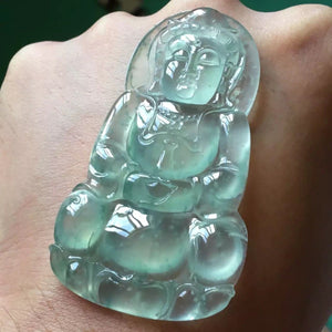 Guanyin Buddha Ice Jade Lucky Pendant - FengshuiGallary