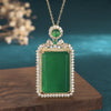 Harmonious Jade Stone Cubic Zirconia Crystals Pendant - FengshuiGallary