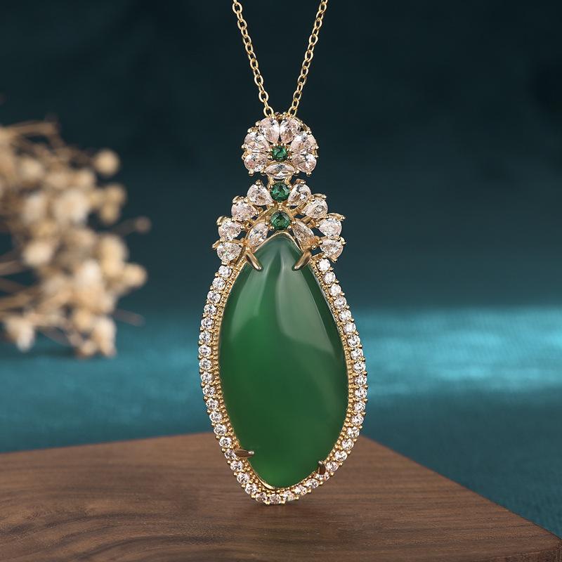 Healing Jade Cubic Zirconia Crystals Wealth Pendant - FengshuiGallary
