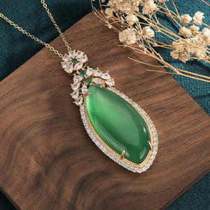 Healing Jade Cubic Zirconia Crystals Wealth Pendant - FengshuiGallary