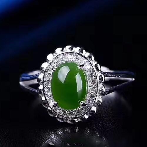 Hetian Green Jade Lucky Ring - FengshuiGallary
