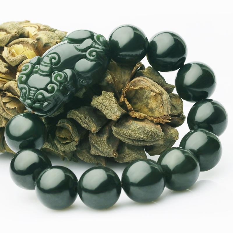 Hetian Green Jade Pixiu Fortune Bracelet - FengshuiGallary