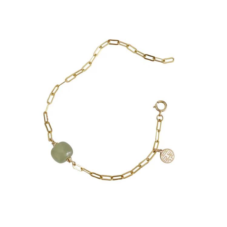 Hetian Jade Bracelet-Double Happiness - FengshuiGallary